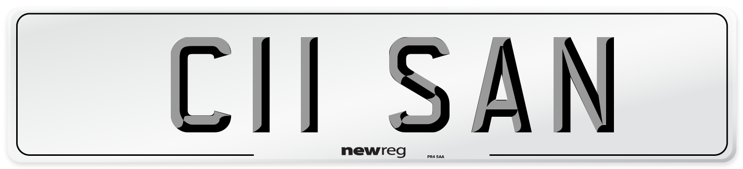 C11 SAN Number Plate from New Reg